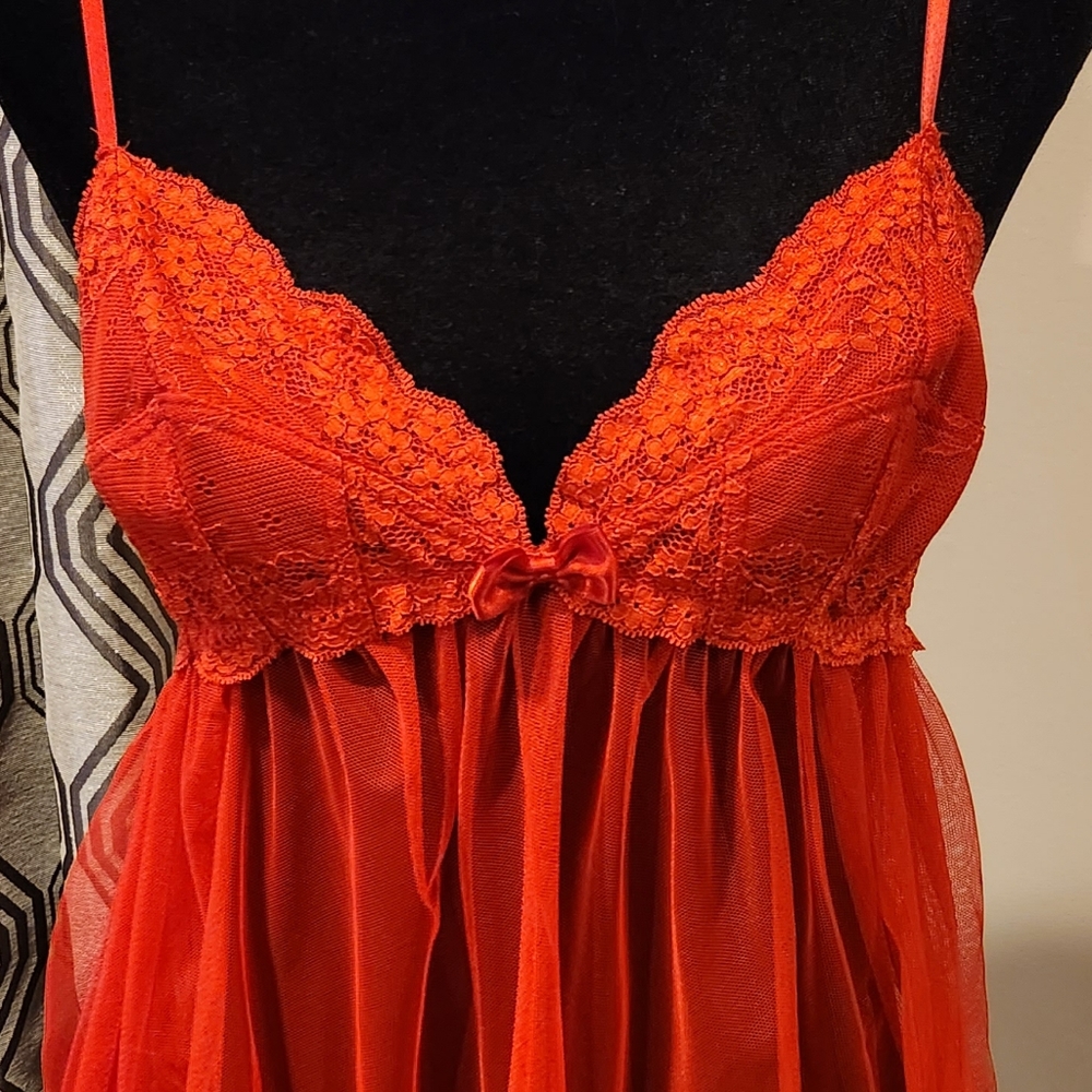 Victoria's Secret red lace lingerie set